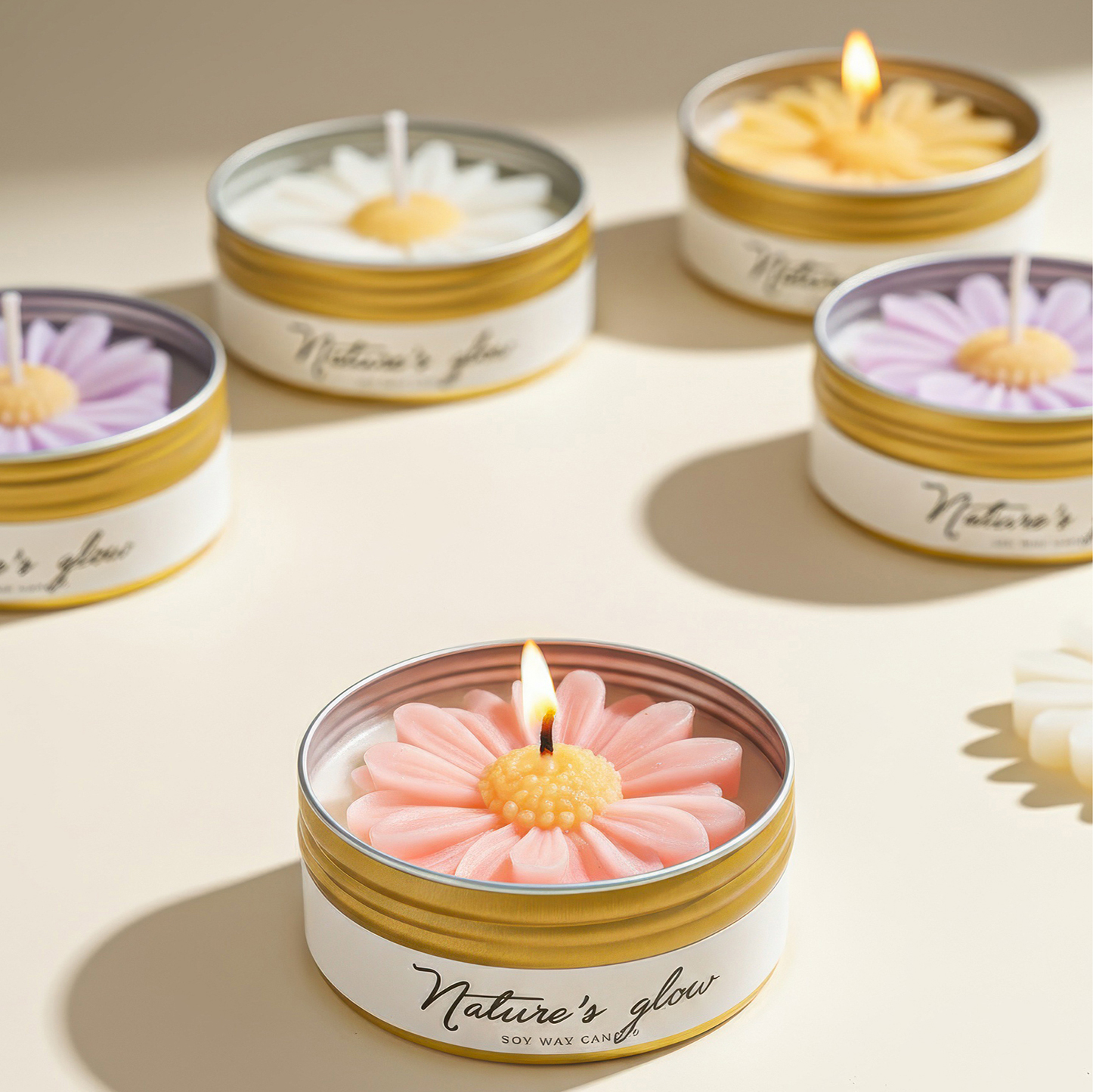 Scented Candle Luxury - Chamomile Scented Candle Tin, Handmade Soy
