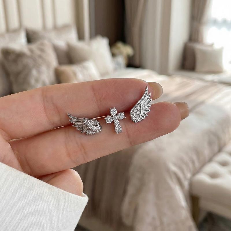 Angel Wings Cross Earrings Lux - Luxury Lifestyle Party 리뷰 및 가격