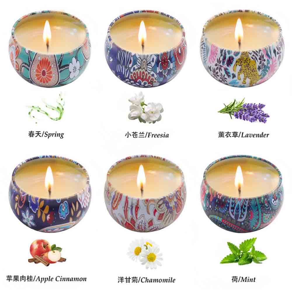 1 Box of 6 Tin Can Candle Set  - Scented Candle Luxury 리뷰 및 가격