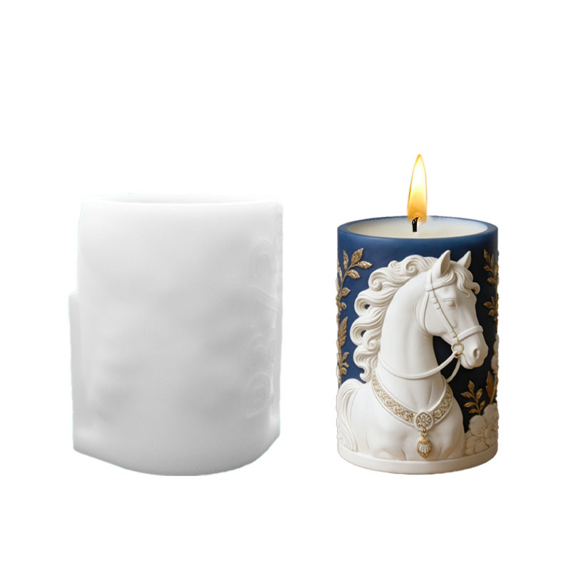 Blue Gold Embossed Horse Candl - Scented Candle Luxury 리뷰 및 가격