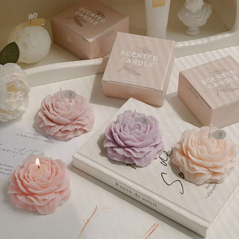 3D Peony Aromatic Candle Creat - Scented Candle Luxury 리뷰 및 가격