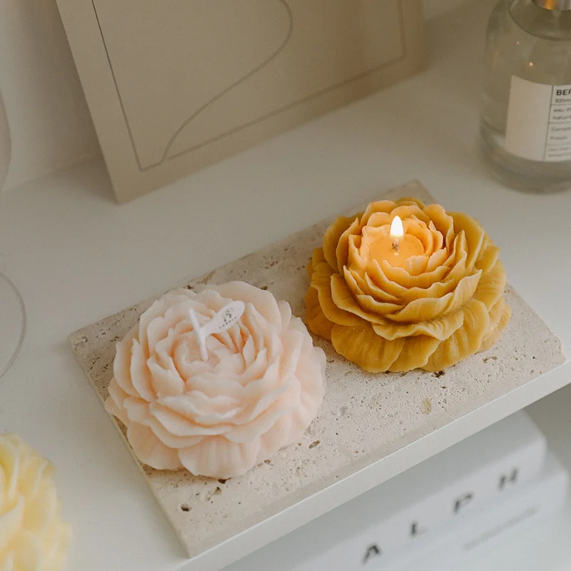 3D Peony Aromatic Candle Creat - Scented Candle Luxury 리뷰 및 가격