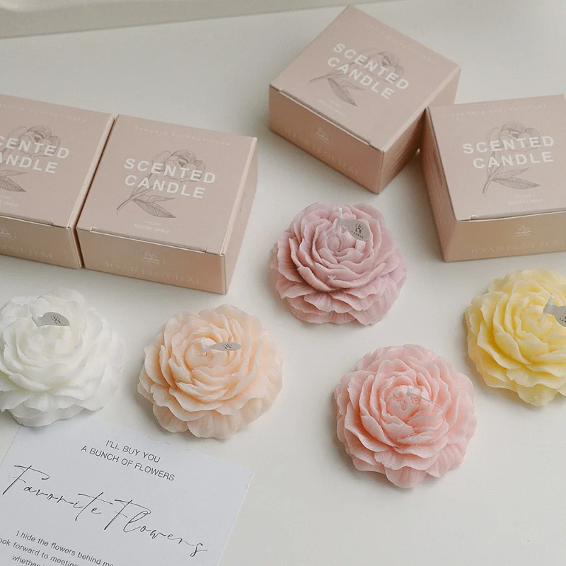 3D Peony Aromatic Candle Creat - Scented Candle Luxury 리뷰 및 가격
